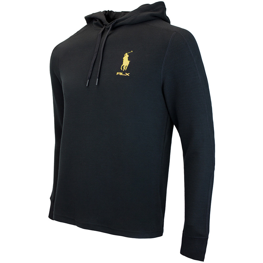 RLX Golf Pullover - RL Tour Pro Logo TW Hoodie - Black - Yellow AW26