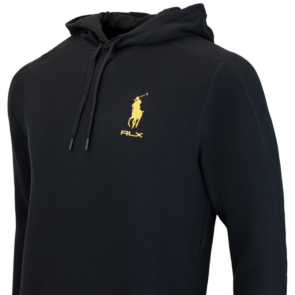 RLX Golf Pullover - RL Tour Pro Logo TW Hoodie - Black - Yellow AW26