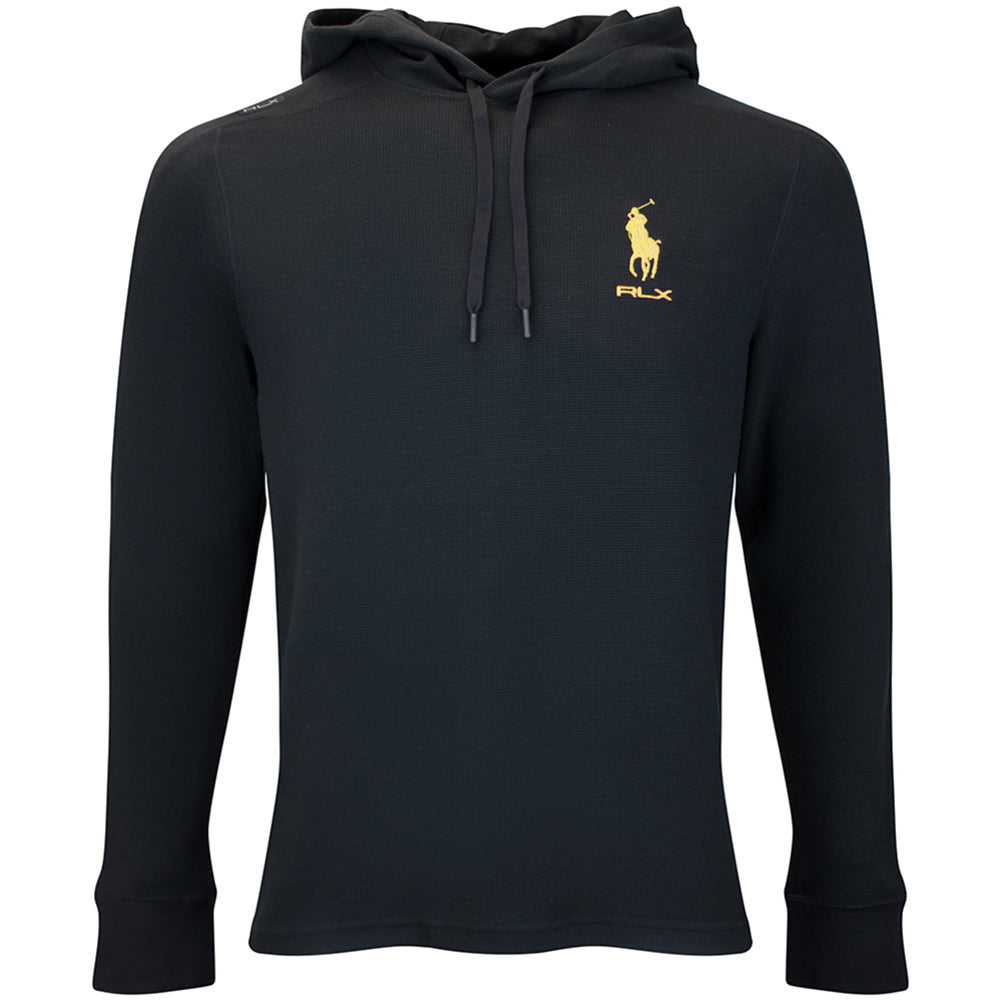 RLX Golf Pullover - RL Tour Pro Logo TW Hoodie - Black - Yellow AW26