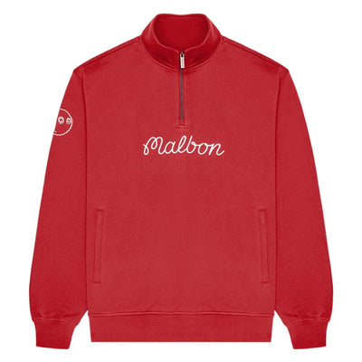 424044 - Malbon golf pullover collegiate sweatshirt crimson red WI26 M-9419 CRR 115