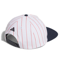 adidas Golf Cap - Pinstripe Flat Bill - White AW26