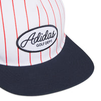 adidas Golf Cap - Pinstripe Flat Bill - White AW26