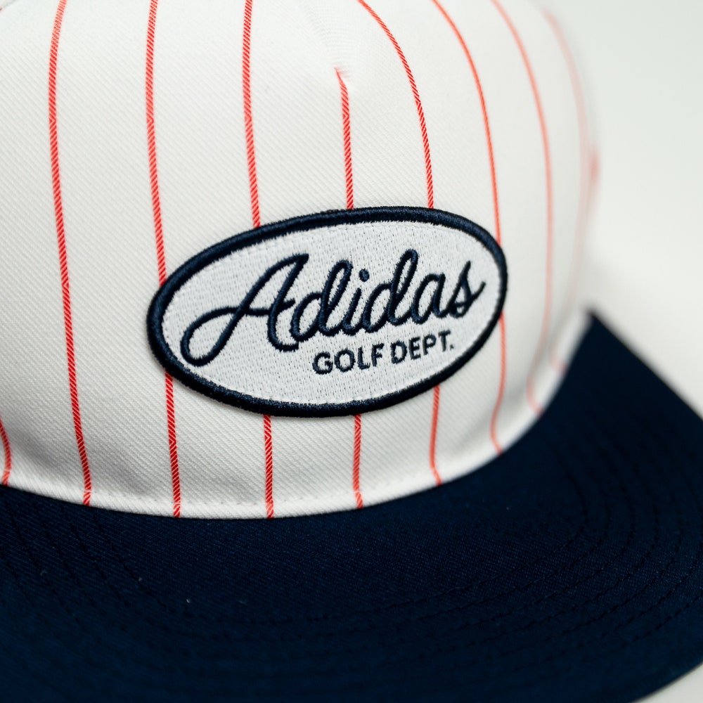 adidas Golf Cap - Pinstripe Flat Bill - White AW26