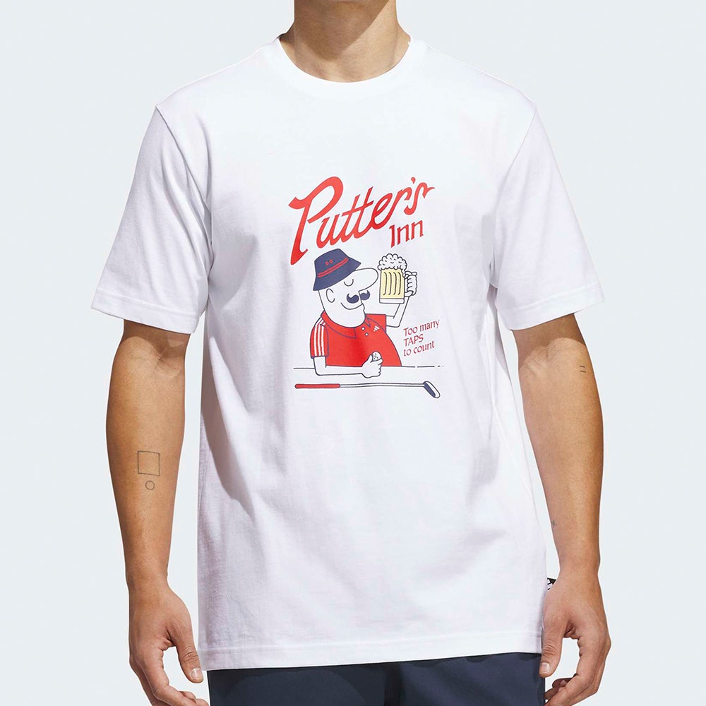 adidas Golf T-Shirt - Elevated Chip Graphic Tee - White AW26