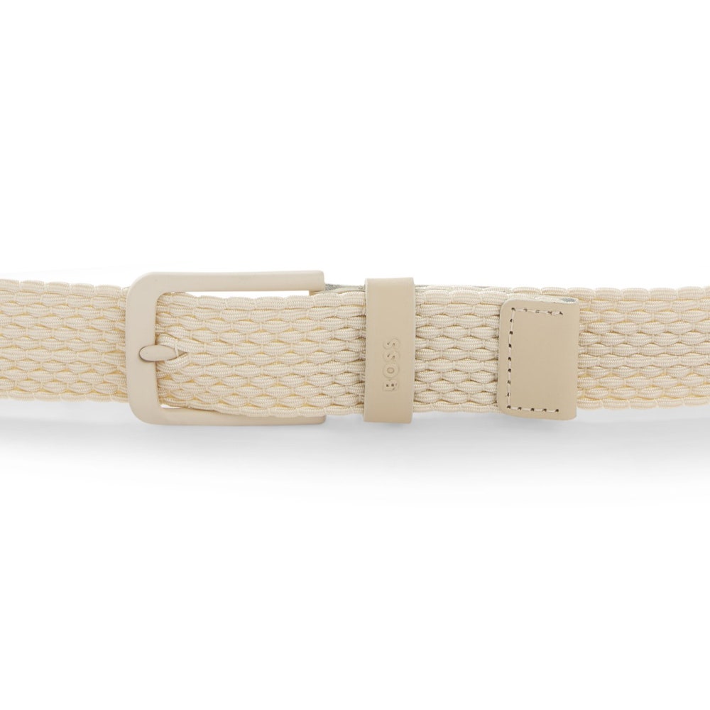 BOSS Golf Belt - Vern Woven Sz35 - Open Beige SP26