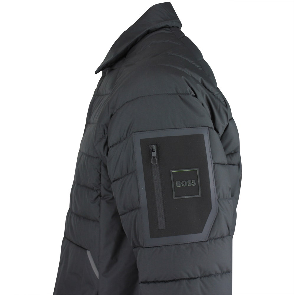 BOSS Golf Jacket - Urbanex Buttoned Shacket - Black SP26