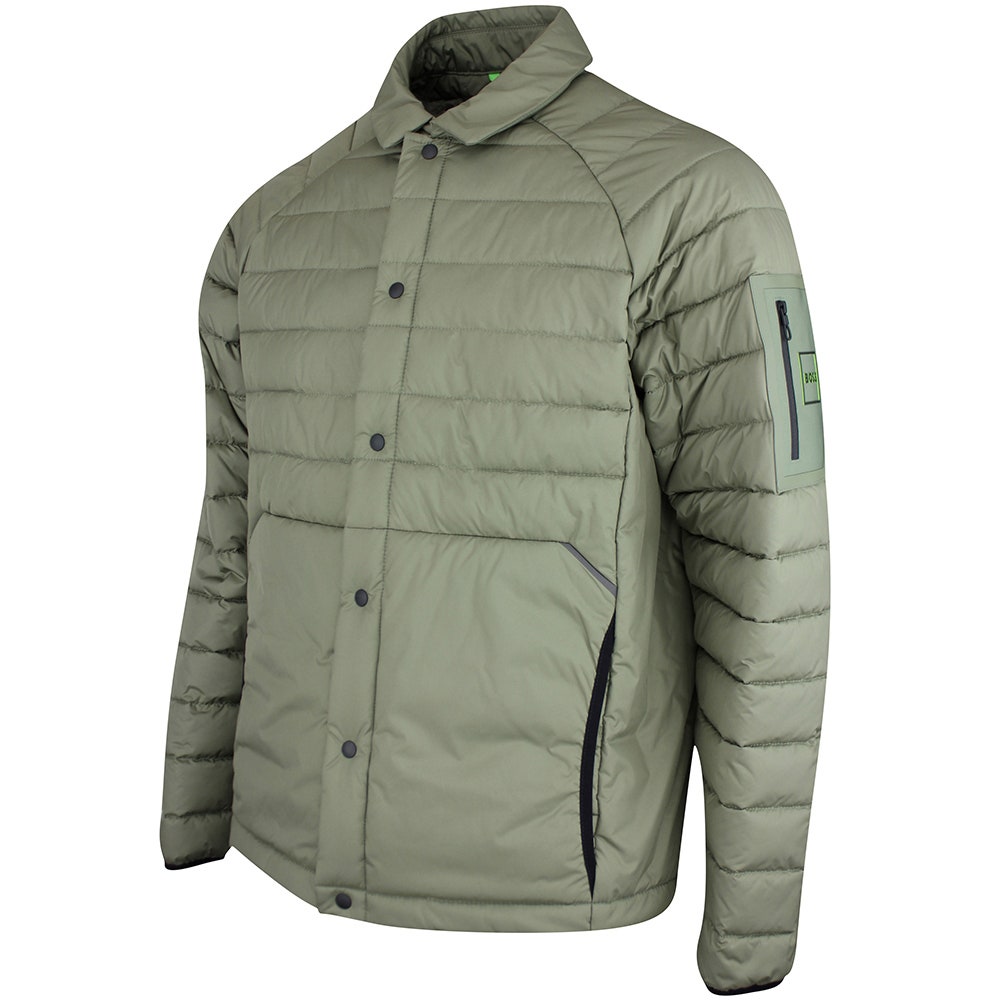 BOSS Golf Jacket - Urbanex Buttoned Shacket - Olive Green SP26