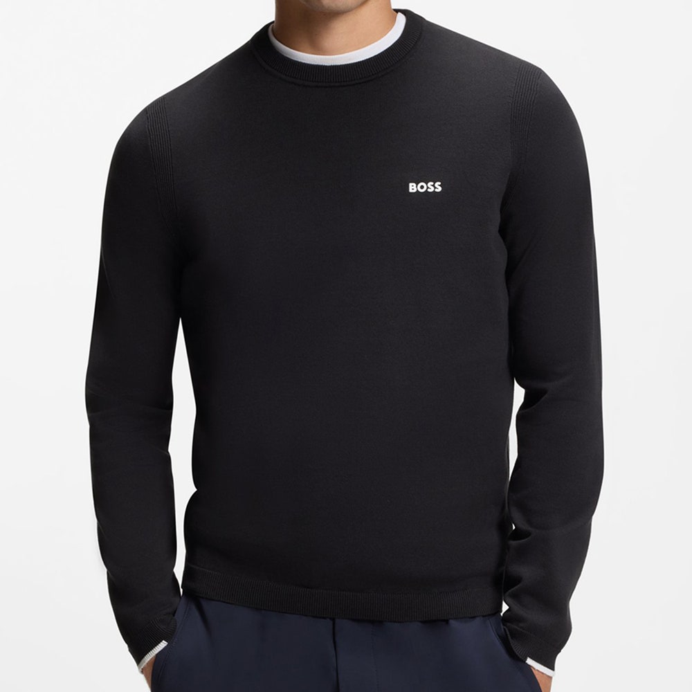 BOSS Golf Jumper - Knitted Ever-X Crew Neck - Dark Navy WI26