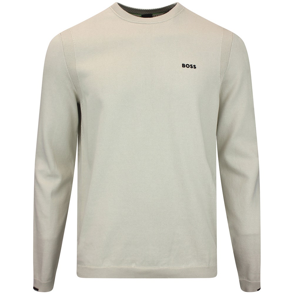 BOSS Golf Jumper - Knitted Ever-X Crew Neck - Pelican WI26