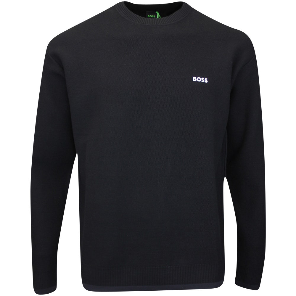 BOSS Golf Jumper - Rartic Crew Neck - Black WI24