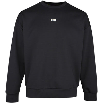BOSS Golf Jumper - Stenson Oversize Crew Neck - Black SP26