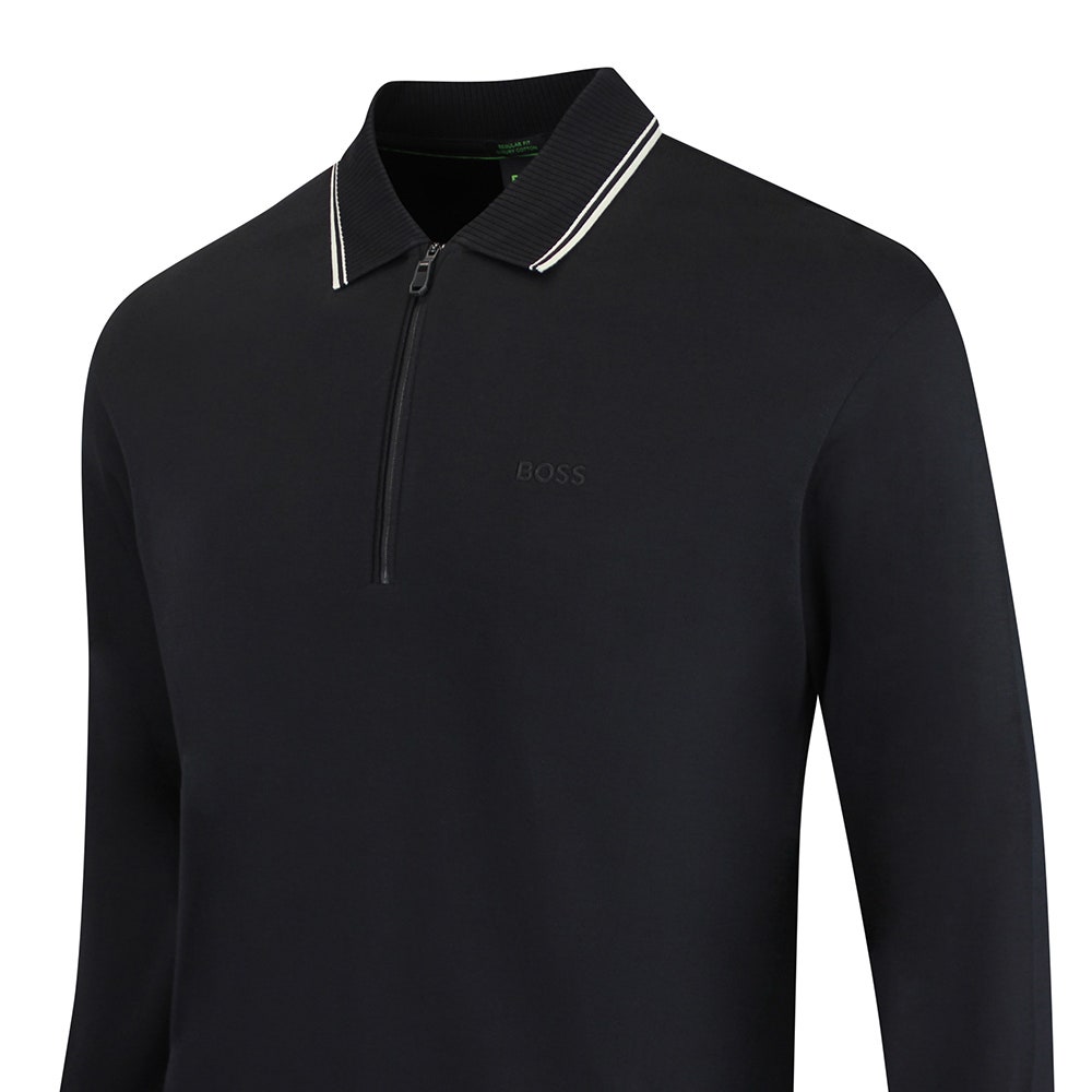 BOSS Golf Shirt - Cord Plisy LS Reg. Fit - Black WI26