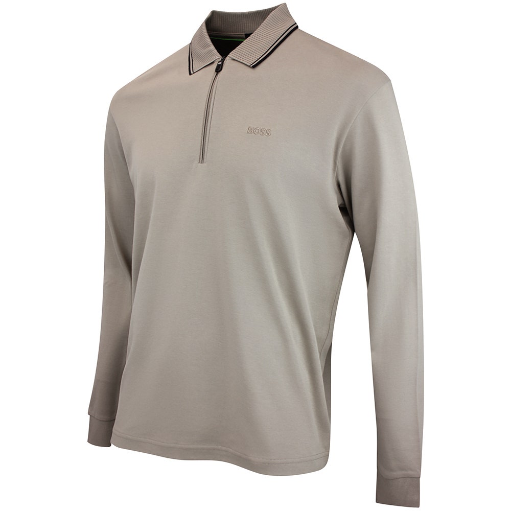 BOSS Golf Shirt - Cord Plisy LS Reg. Fit - Brindle WI26