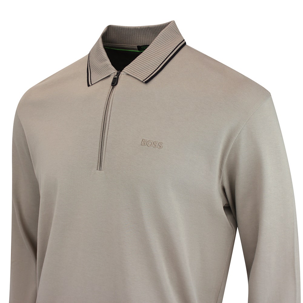 BOSS Golf Shirt - Cord Plisy LS Reg. Fit - Brindle WI26