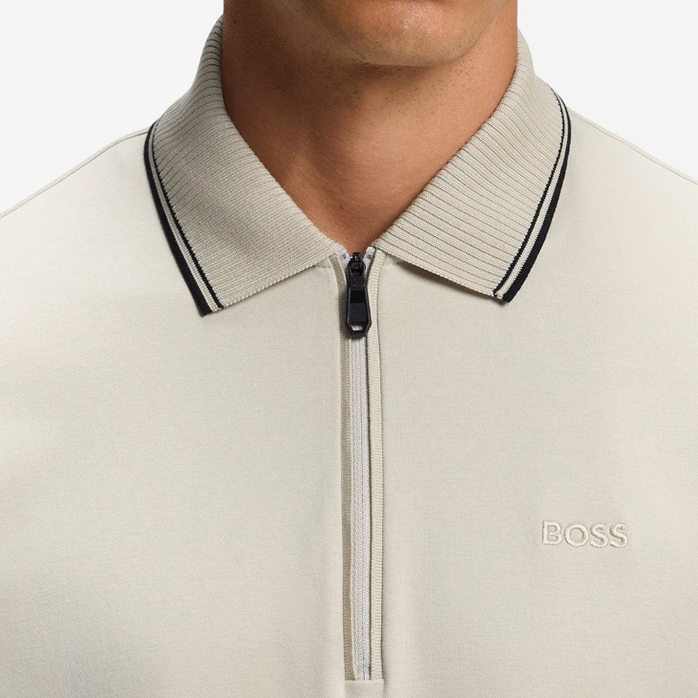 BOSS Golf Shirt - Cord Plisy LS Reg. Fit - Pelican WI26