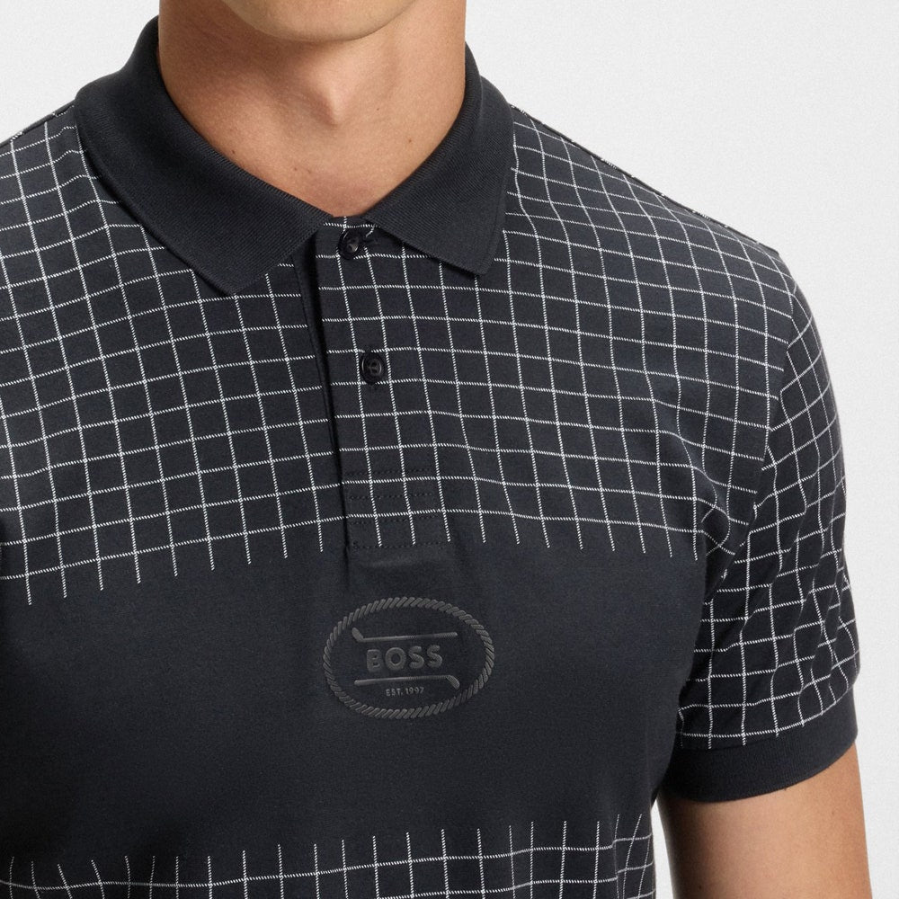 BOSS Golf Shirt - GL Check Polo Reg. Fit - Dark Navy FA25
