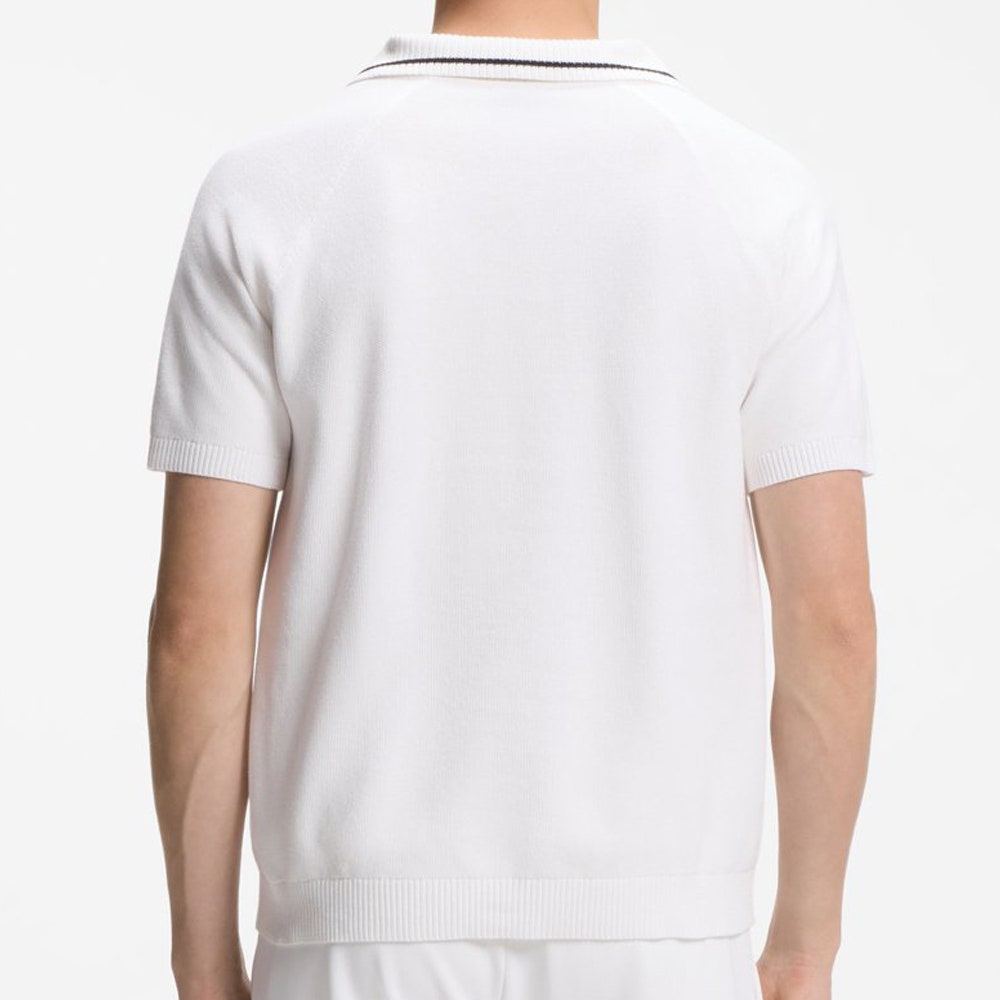 BOSS Golf Shirt - Knitted Member Polo - Bright White SU26