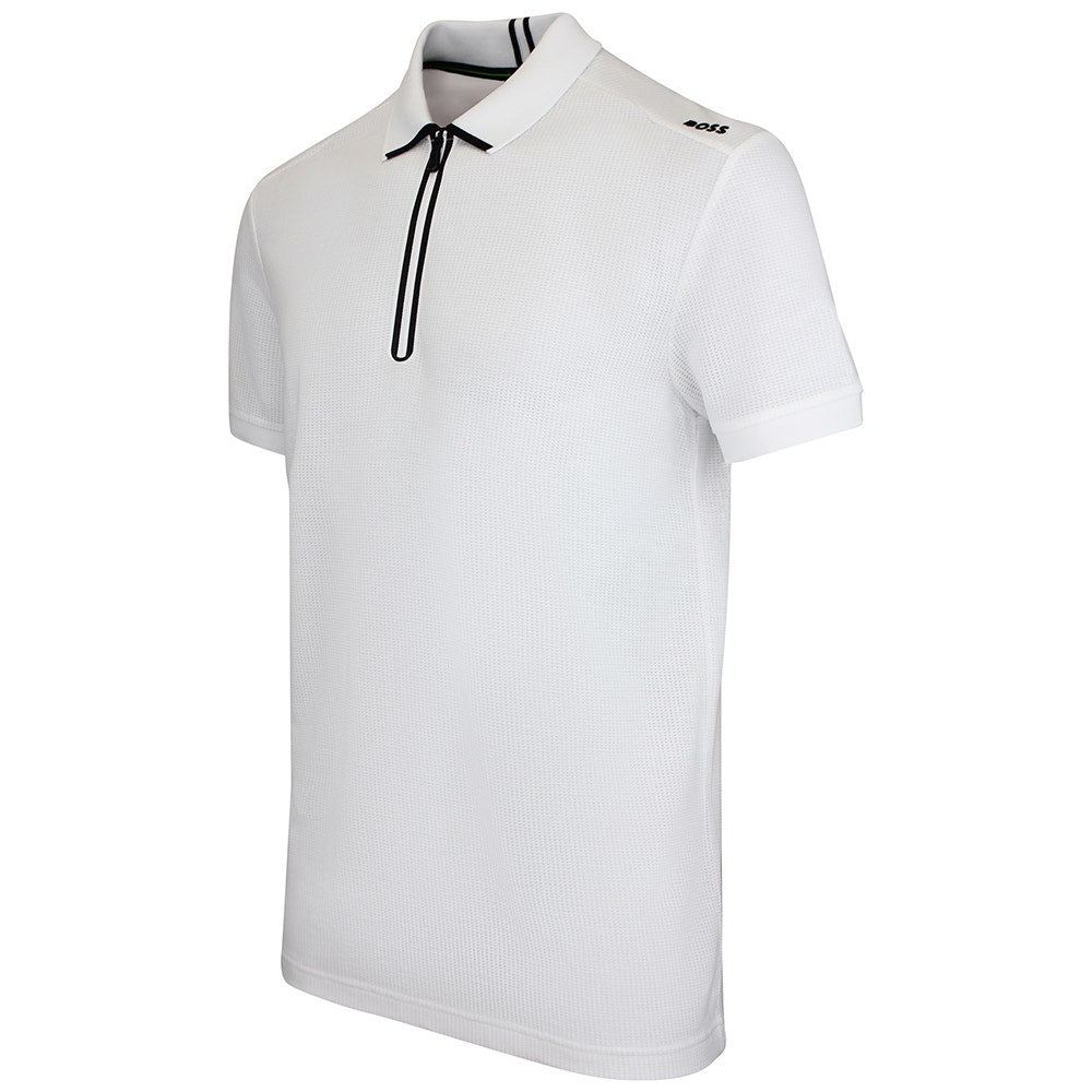 BOSS Golf Shirt - Terrace Reg. Fit QZ - Bright White SU26