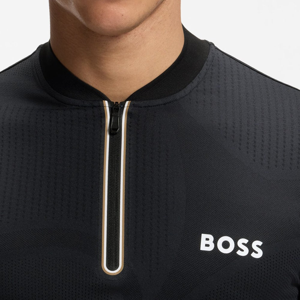 BOSS Golf Shirt - TOC Serve 3 Slim QZ - Black SU26