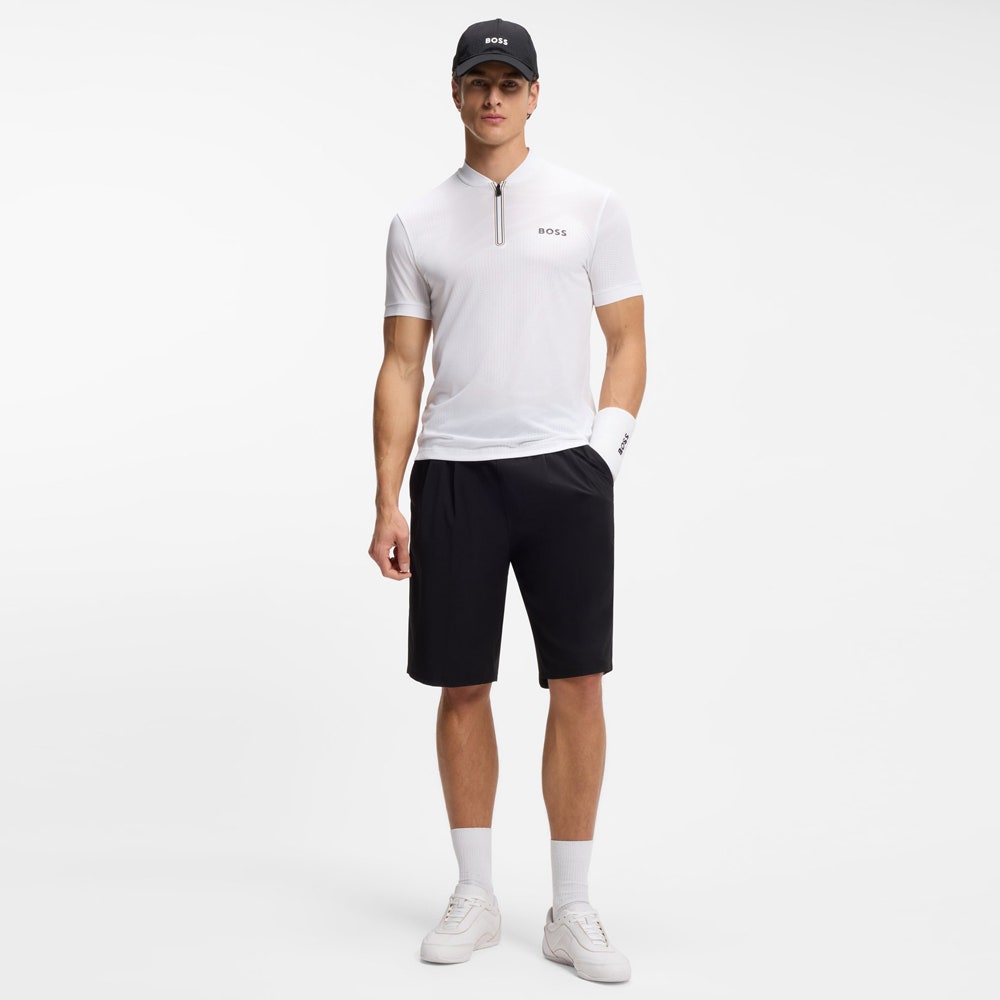 BOSS Golf Shirt - TOC Serve 3 Slim QZ - Bright White SU26