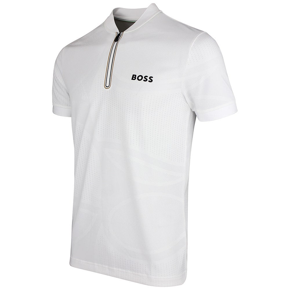 BOSS Golf Shirt - TOC Serve 3 Slim QZ - Bright White SU26