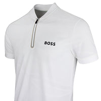 BOSS Golf Shirt - TOC Serve 3 Slim QZ - Bright White SU26