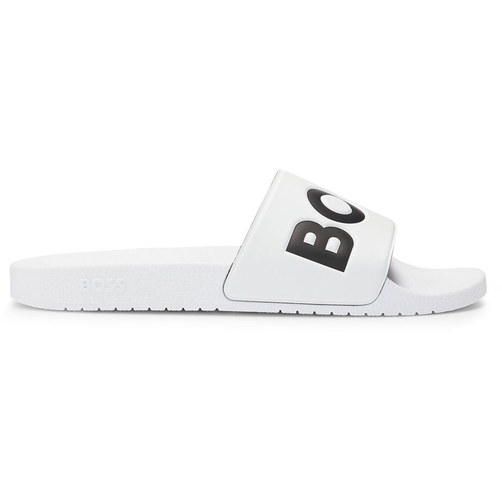BOSS Golf Sliders - Aryeh Logo - Bright White SU25