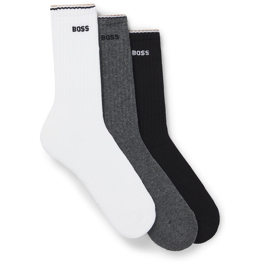 BOSS Golf Socks - QS Rib Stripe CC - 3 Pack Multi SP26