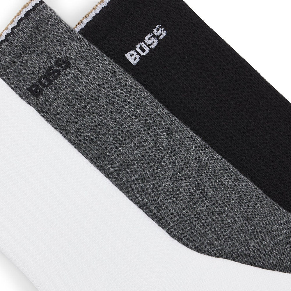 BOSS Golf Socks - QS Rib Stripe CC - 3 Pack Multi SP26