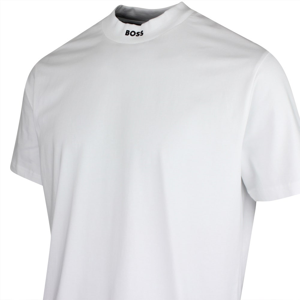 BOSS Golf T-Shirt - Tee Mock Collar Relaxed - Bright White SP26