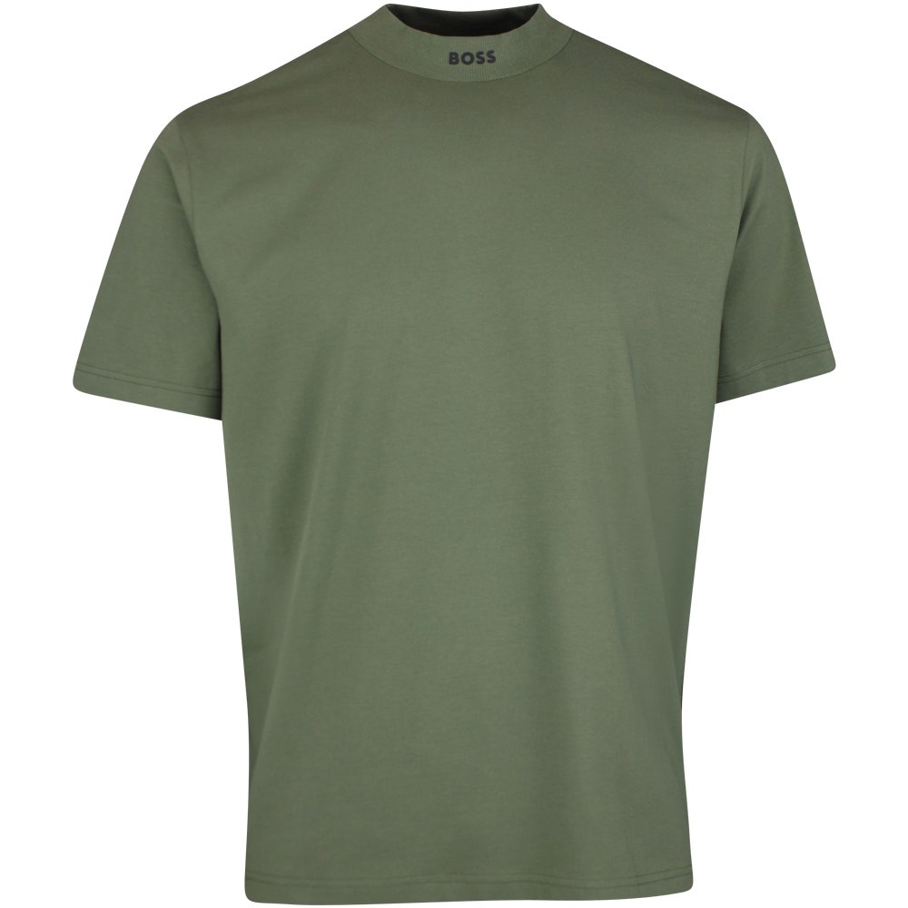 BOSS Golf T-Shirt - Tee Mock Collar Relaxed - Olive Green SP26