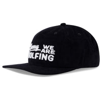 Devereux Golf Cap - Sorry Cord Snapback - Black FA26