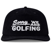 Devereux Golf Cap - Sorry Cord Snapback - Black FA26