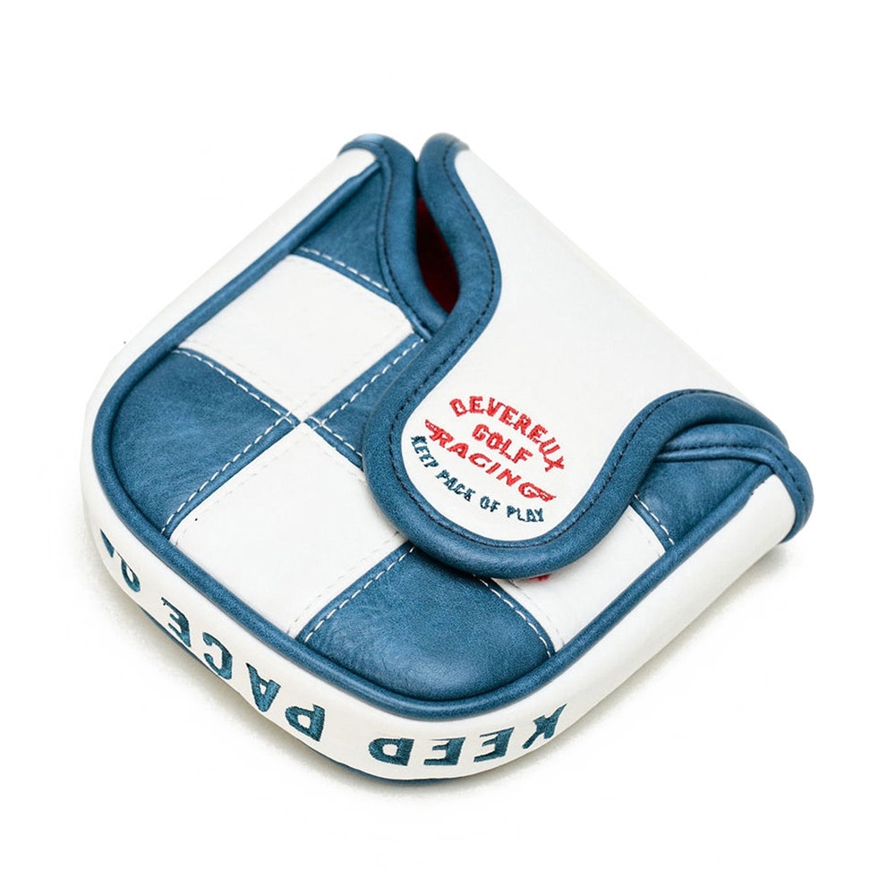 Devereux Golf Headcover - Check Sidecar Mallet - Blue - White FA26
