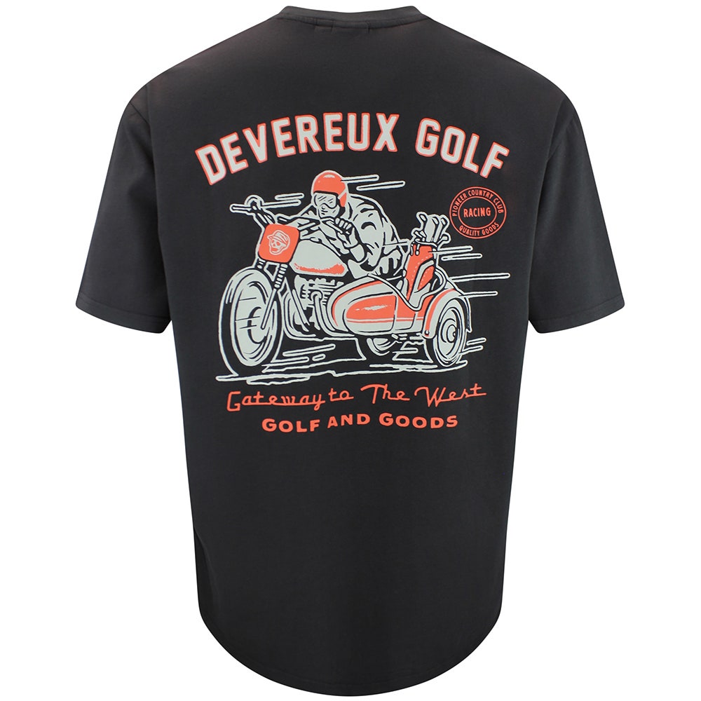 Devereux Golf T-Shirt - Gateway To The West Tee - Faded Black FA26