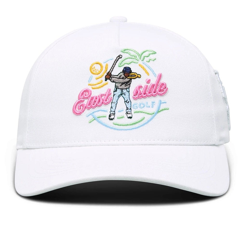 Eastside Golf Cap - Paradise 5 Panel Snapback - Bright White SU25