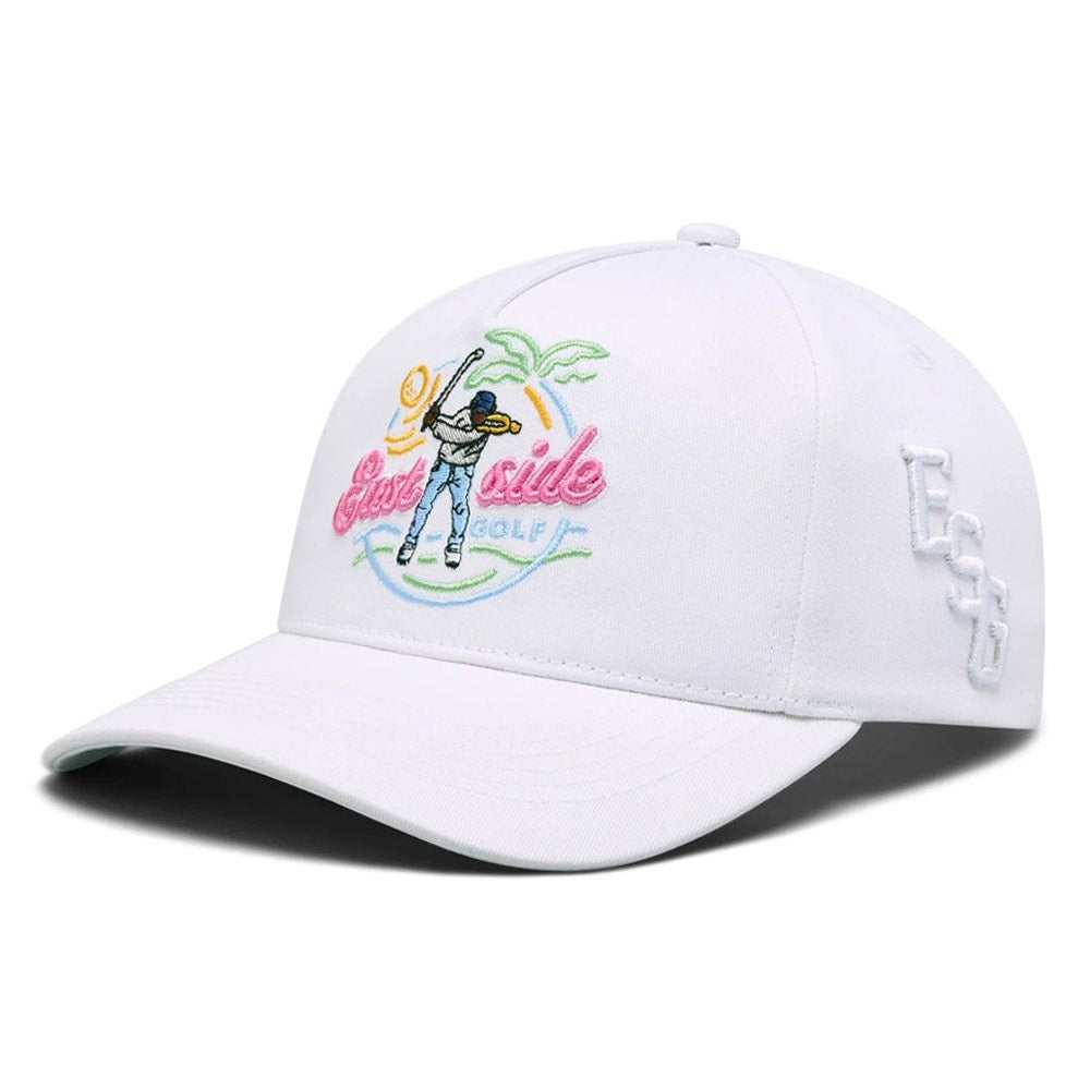 Eastside Golf Cap - Paradise 5 Panel Snapback - Bright White SU25