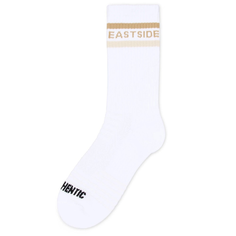 Eastside Golf Socks - Dual Stripe Crew - White SU25