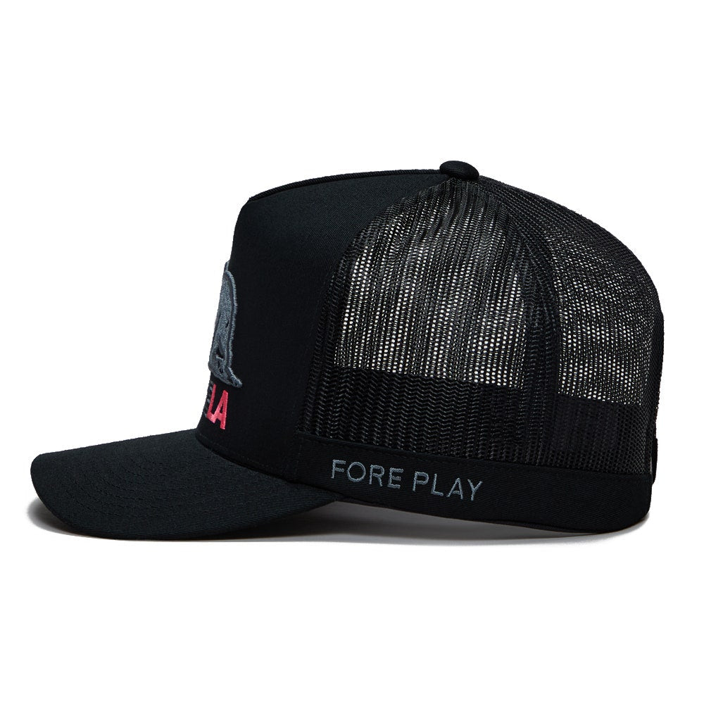 G/FORE Golf Cap - Cali Bear Trucker - Onyx - Knockout Pink FA25
