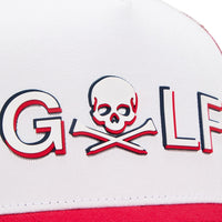 G/FORE Golf Cap - Golf Skull Trucker - Snow - Lava FA25