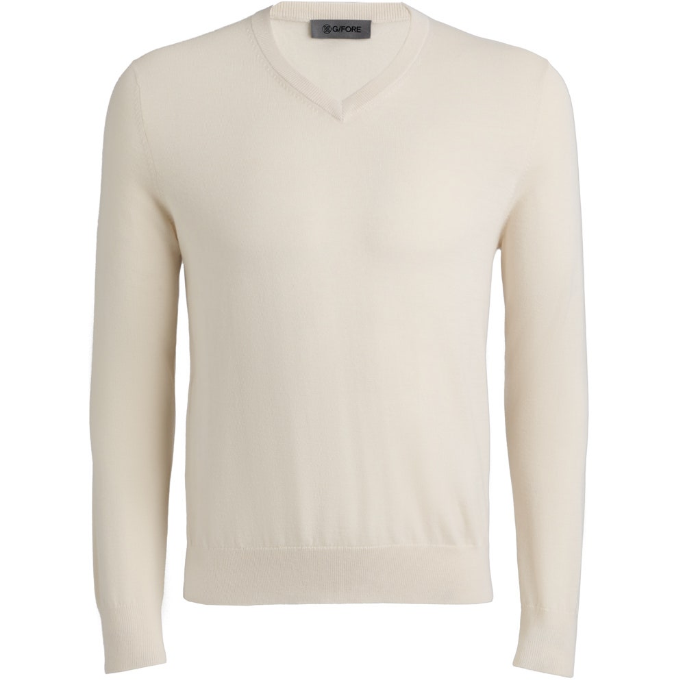 G/FORE Golf Jumper - Cashmere V Neck - Chalk White SS26