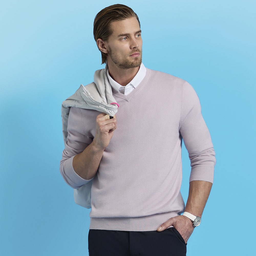 G/FORE Golf Jumper - Cashmere V Neck - Lilac SS26