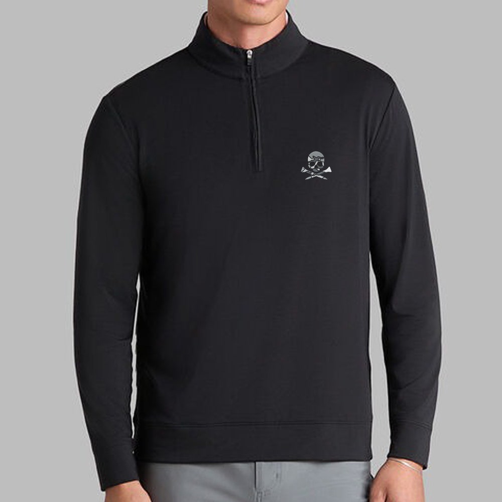 G/FORE Golf Pullover - Camo Skull & Tees Lux QZ - Onyx SS26