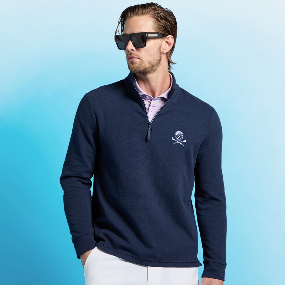 G/FORE Golf Pullover - Camo Skull & Tee's Waffle Knit QZ - Twlt FA25