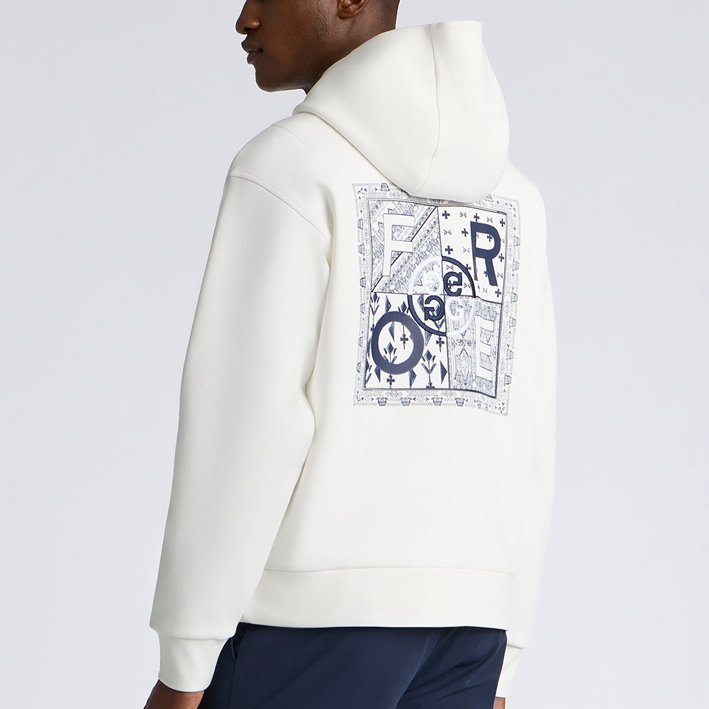 G/FORE Golf Pullover - Graphic Scuba Tech Hoodie - Chalk White AW26