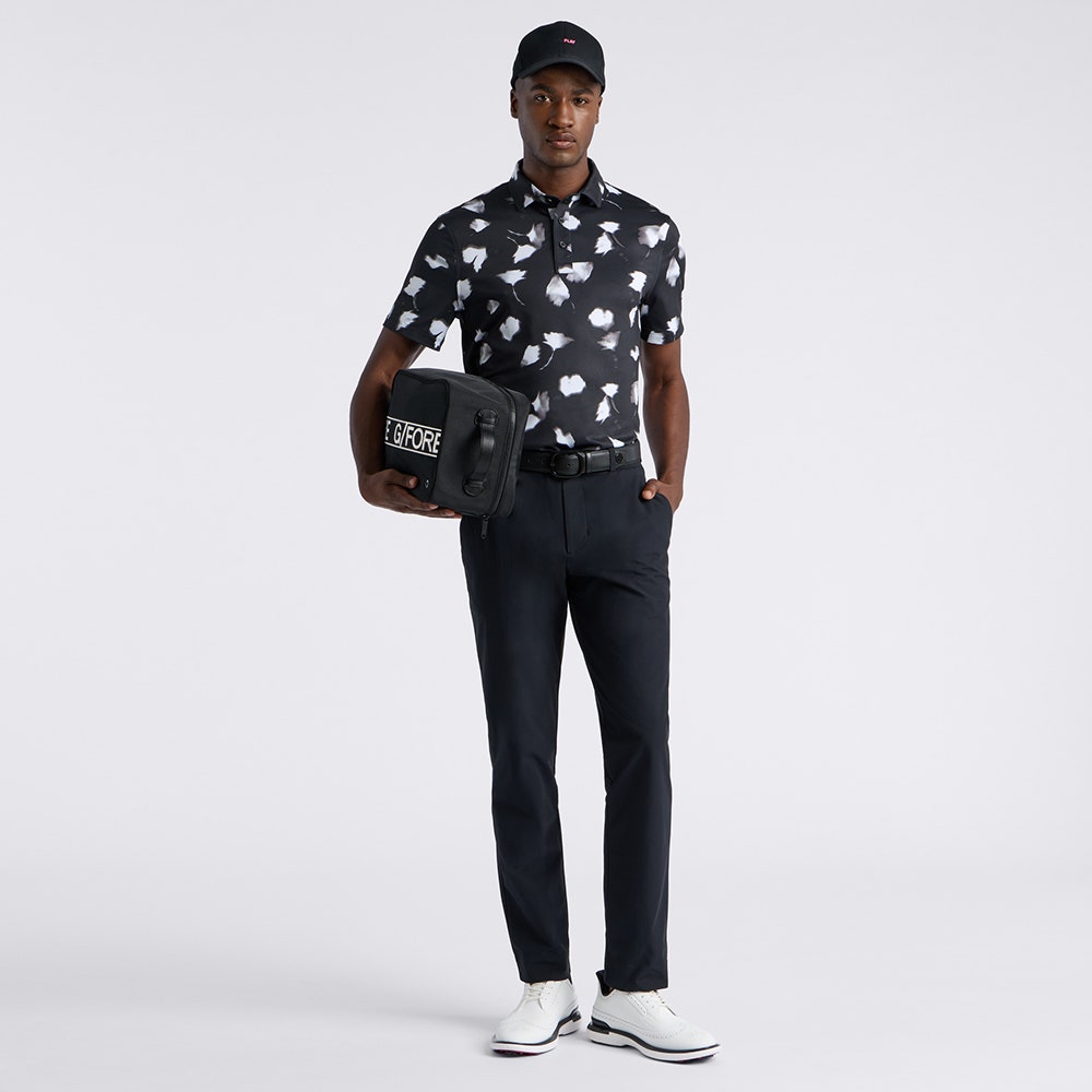 G/FORE Golf Shirt - Blurred Floral Tech Jersey - Onyx AW26