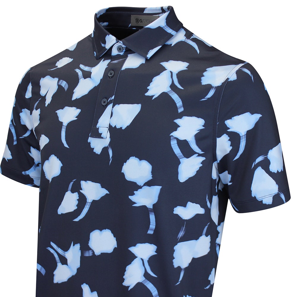 G/FORE Golf Shirt - Blurred Floral Tech Jersey - Twilight AW26