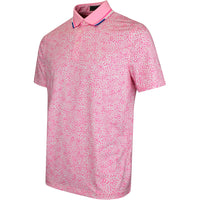 G/FORE Golf Shirt - Fireworks Print Tech Jersey Polo - Blush SS26