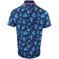 G/FORE Golf Shirt - Floral Tech Jersey Polo - Twilight FA25