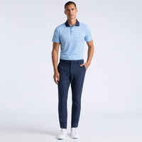 G/FORE Golf Shirt - Herringbone Stripe Tech Jersey - Cerulean AW26